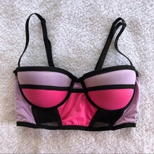 Color block Padded Pushup Bra Crop Top